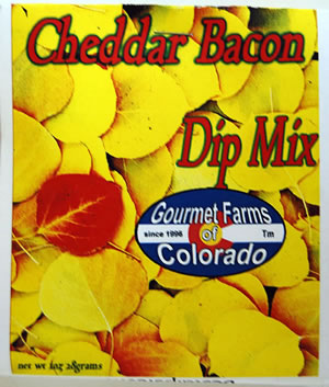 cheddar bacon dip mix from Gourmet Farms of Colorado